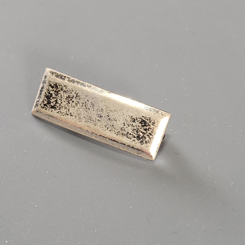 US Army Lieutenant Rank Bar Pin Sterling Silver 1 Inch Vintage Military Insignia